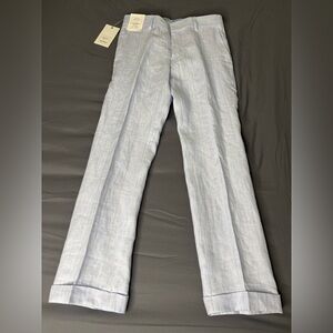 Men’s NWT Murano Baird McNUTT 100% Linen Pants Alex Slim Fit Light Blue 29x30